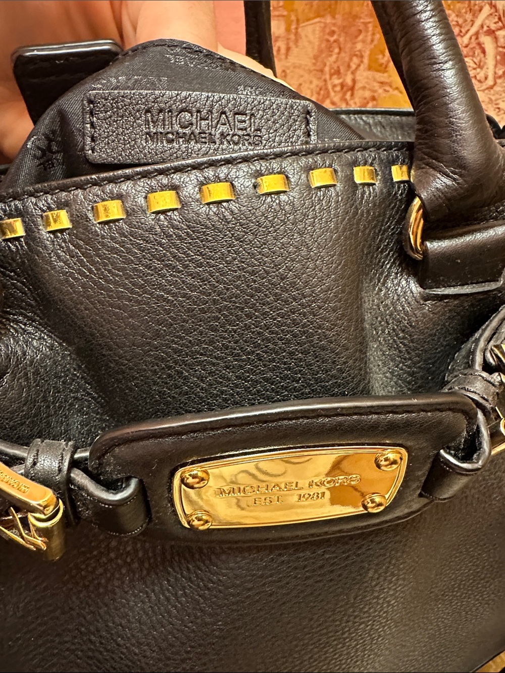 Michael Kors purse / laptop tote - black and gold - Picture 5 of 6